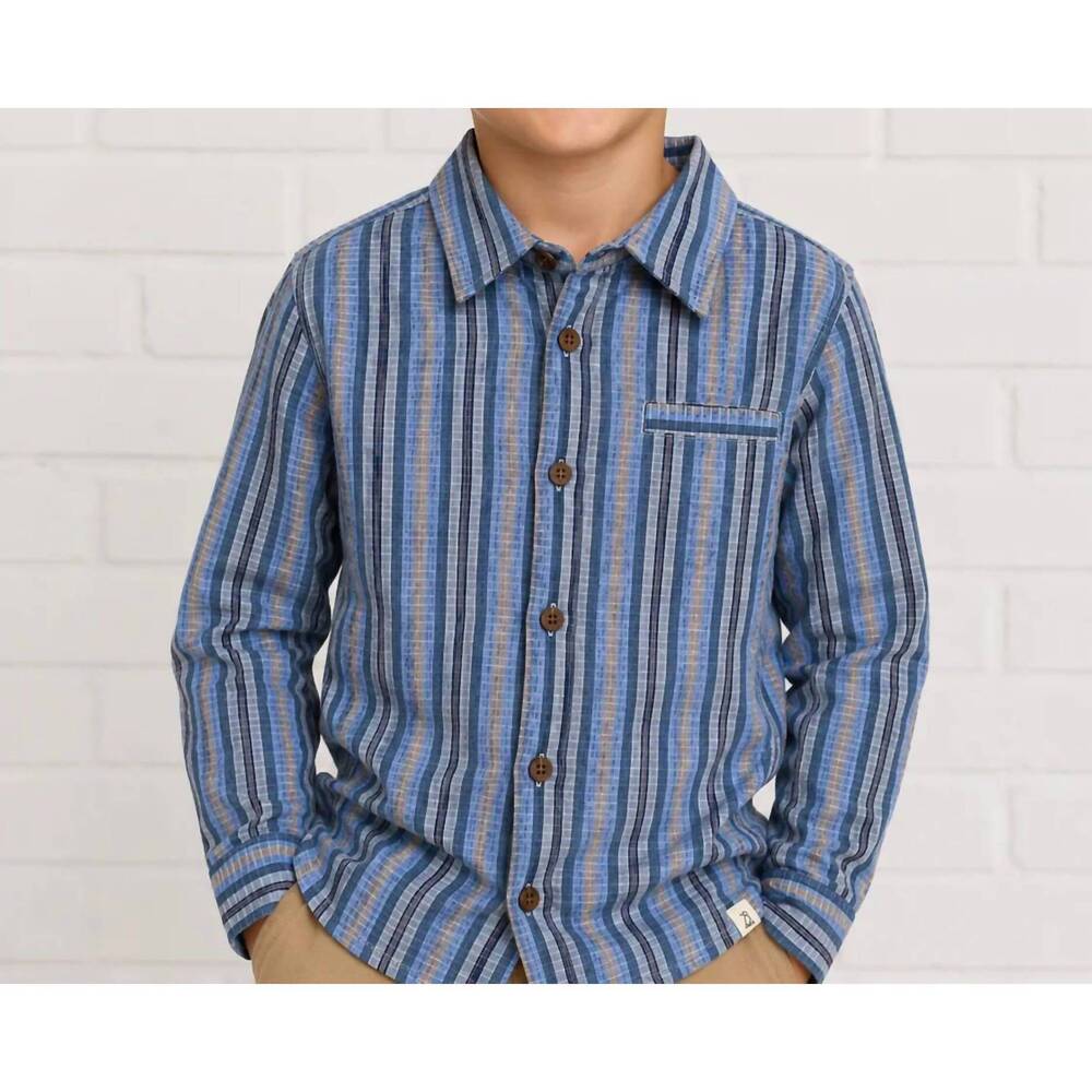 NEW ME & HENRY plaid woven shirt in atwood blue
